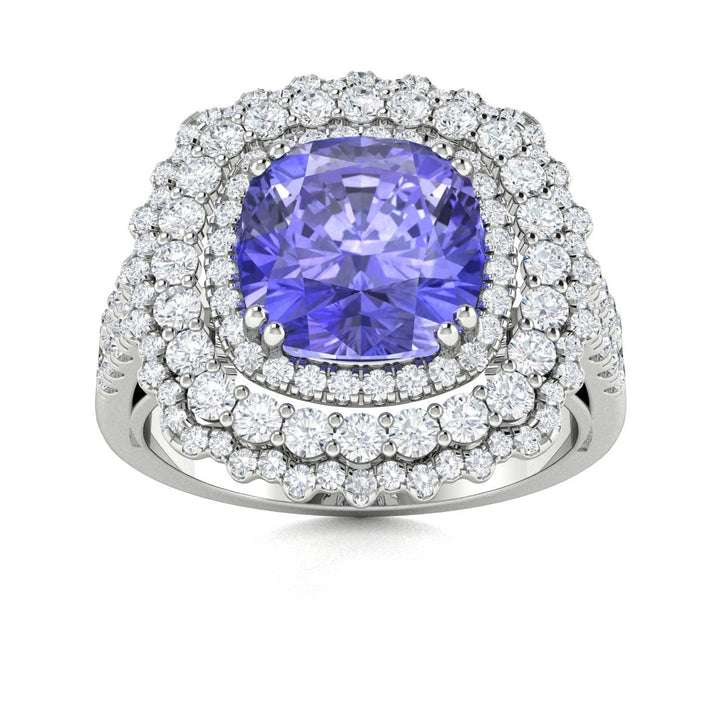 14KT Gold Tanzanite and Diamond Ladies Ring (Tanzanite 6.75 cts. White Diamond 2.25 cts.)