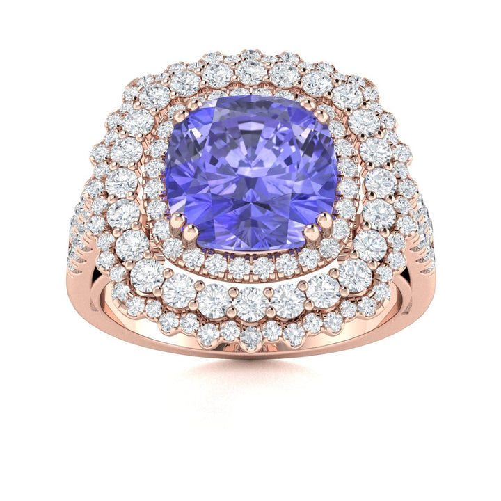 14KT Gold Tanzanite and Diamond Ladies Ring (Tanzanite 6.75 cts. White Diamond 2.25 cts.)