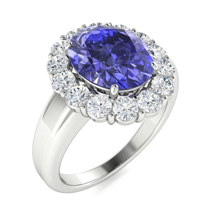 14KT Gold Tanzanite and Diamond Ladies Ring (Tanzanite 9.39 cts White Diamonds 2.01 cts)