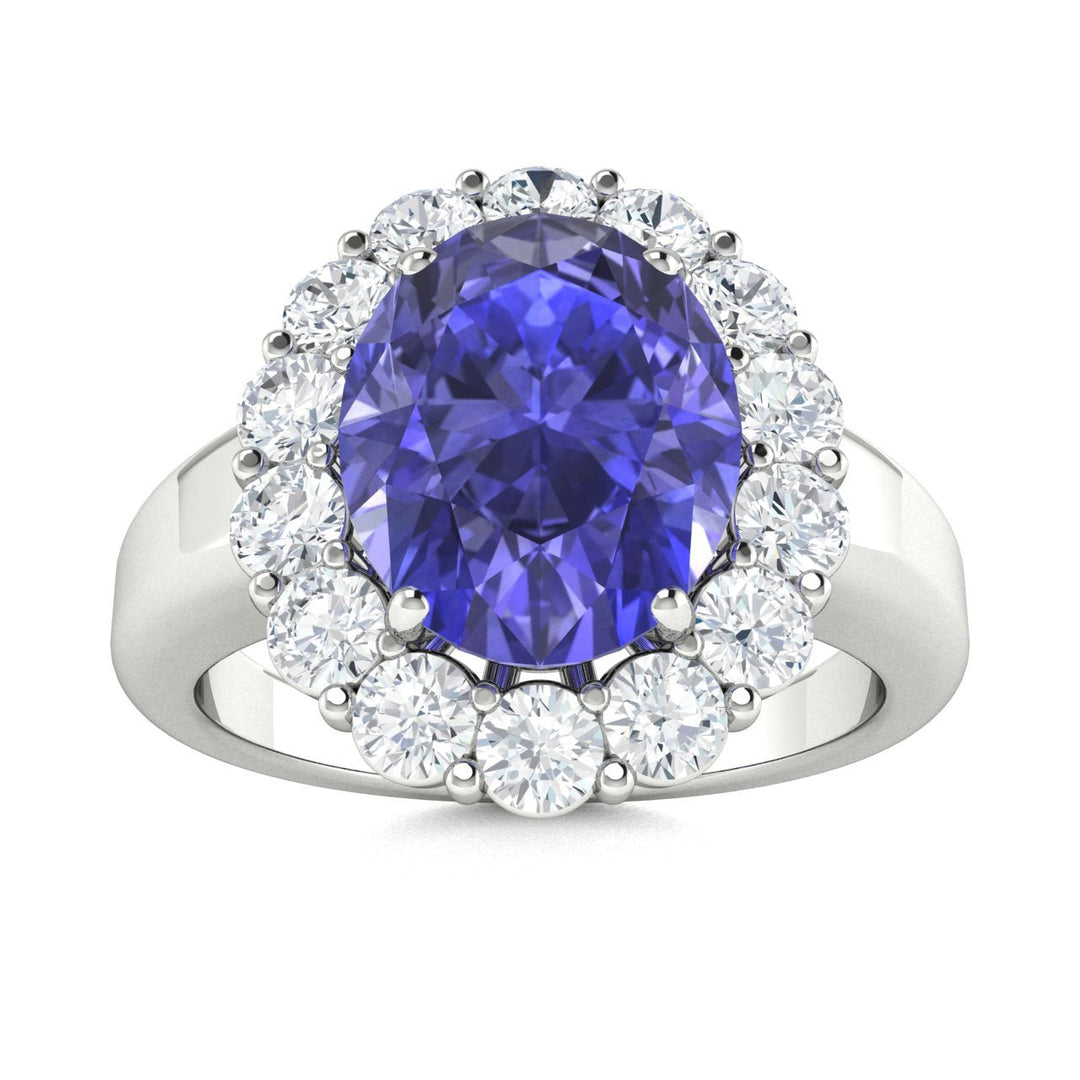 14KT Gold Tanzanite and Diamond Ladies Ring (Tanzanite 9.39 cts White Diamonds 2.01 cts)