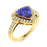 14KT Gold Trillion Tanzanite and Diamond Ladies Ring (Tanzanite 1.75 cts. White Diamond 0.30 cts.)