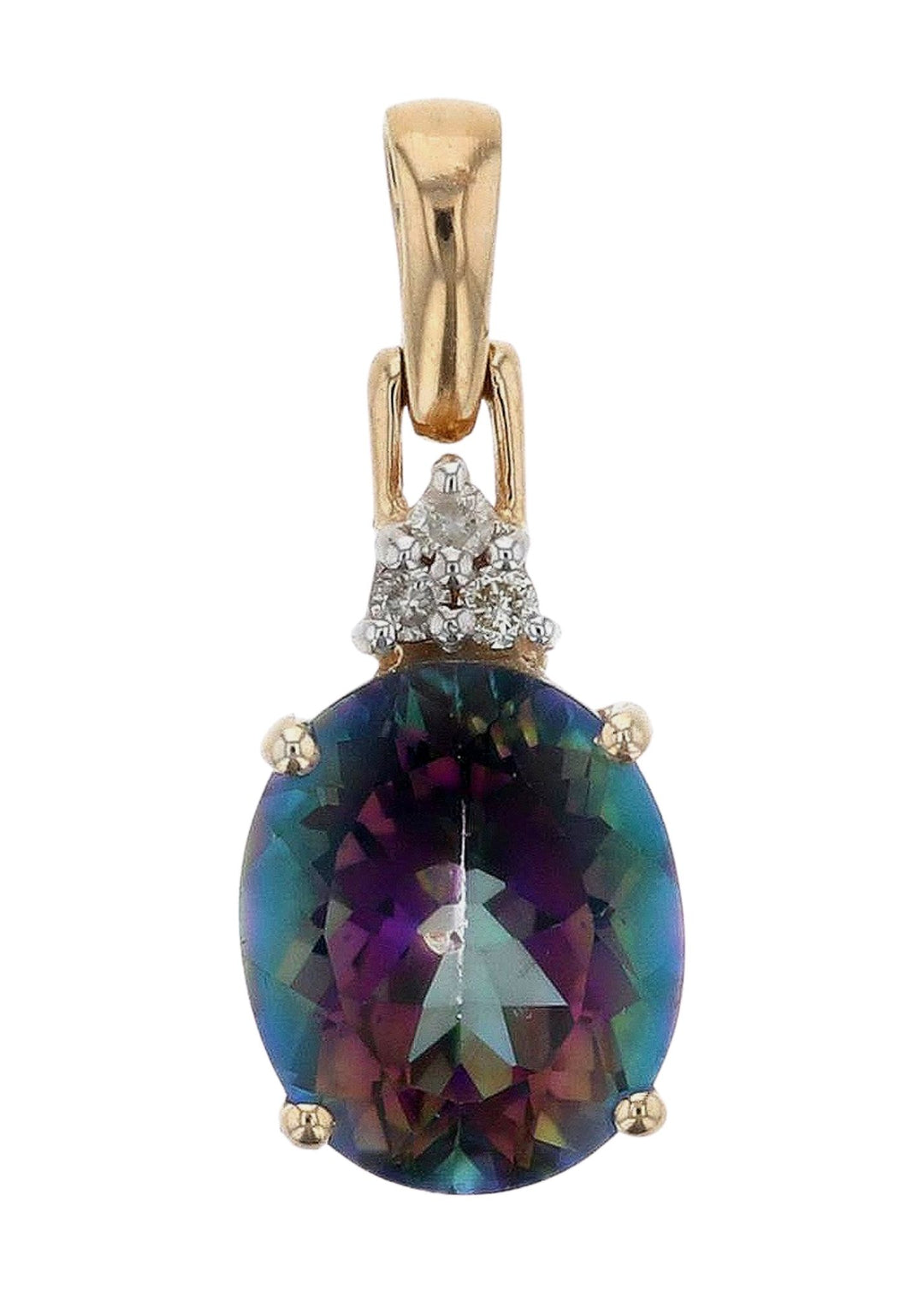 Rainbow Topaz Ladies Pendant (Rainbow Topaz 5.50 cts. White Diamond 0.10 cts.)