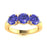 18KT Gold 3-stone Tanzanite and Diamond Ladies Ring (Tanzanite 1.25 cts. White Diamonds 0.10 cts.)