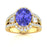 18kt Gold AAA Deep Purple Oval Brilliant Tanzanite and Diamond Ladies Ring (Tanzanite 7.00ct Diamonds 1.00cts)