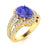 18kt Gold AAA Deep Purple Oval Brilliant Tanzanite and Diamond Ladies Ring (Tanzanite 7.00ct Diamonds 1.00cts)