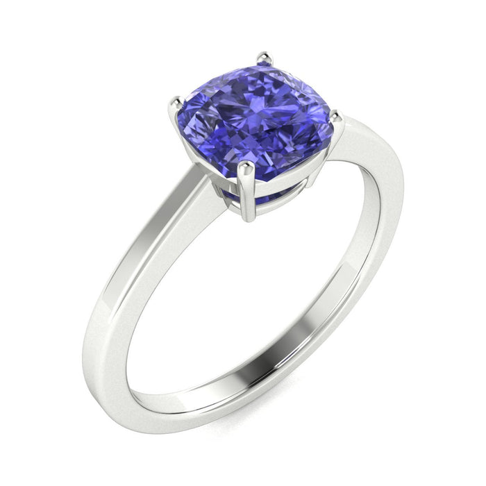 18kt Gold Cushion cut brilliant Tanzanite Ladies Ring (Tanzanite 2.25ct)