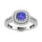 18kt Gold Cushion cut double halo set Tanzanite and Diamond Ladies Ring (Tanzanite 2.00ct Diamonds 0.40cts)