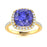 18kt Gold Cushion Cut Tanzanite and Diamond Ladies Ring (Tanzanite 2.00ct Diamonds 0.20 cts)