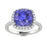 18kt Gold Cushion Cut Tanzanite and Diamond Ladies Ring (Tanzanite 2.00ct Diamonds 0.20 cts)