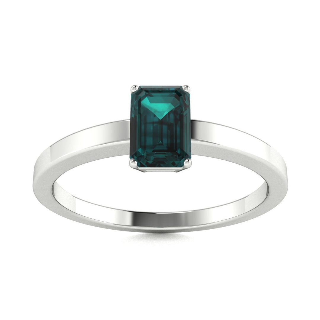 18KT Gold Emerald Cut Alexandrite Ring (Alexandrite 0.93 cts)
