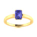 18KT Gold Emerald Cut Tanzanite Ring (Tanzanite 0.93 cts)