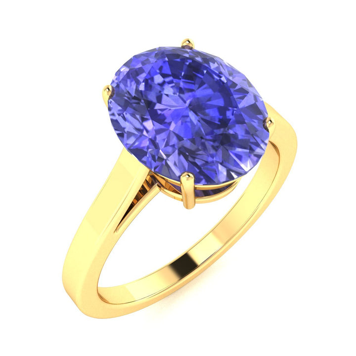 18kt Gold Oval Brilliant Tanzanite Ladies Ring (Tanzanite 6.00ct)