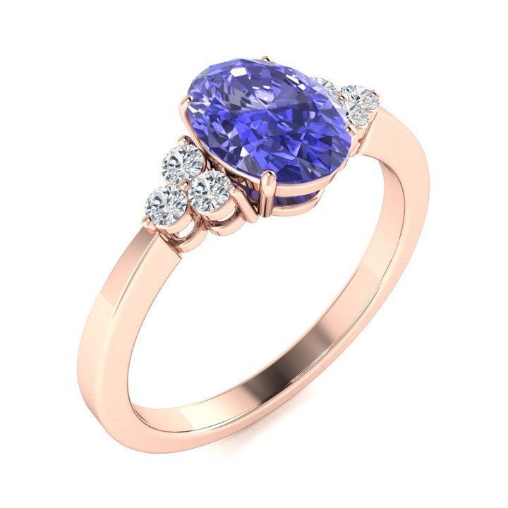18KT Gold Oval Cut Tanzanite and Diamond Ring (Tanzanite 2.26 cts White Diamonds 0.17 cts)