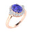 18kt Gold Oval Shaped AAA Tanzanite and Diamond Ladies Ring (Tanzanite 1.20ct Diamonds 0.25cts)