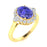 18kt Gold Oval Shaped AAA Tanzanite and Diamond Ladies Ring (Tanzanite 1.20ct Diamonds 0.25cts)