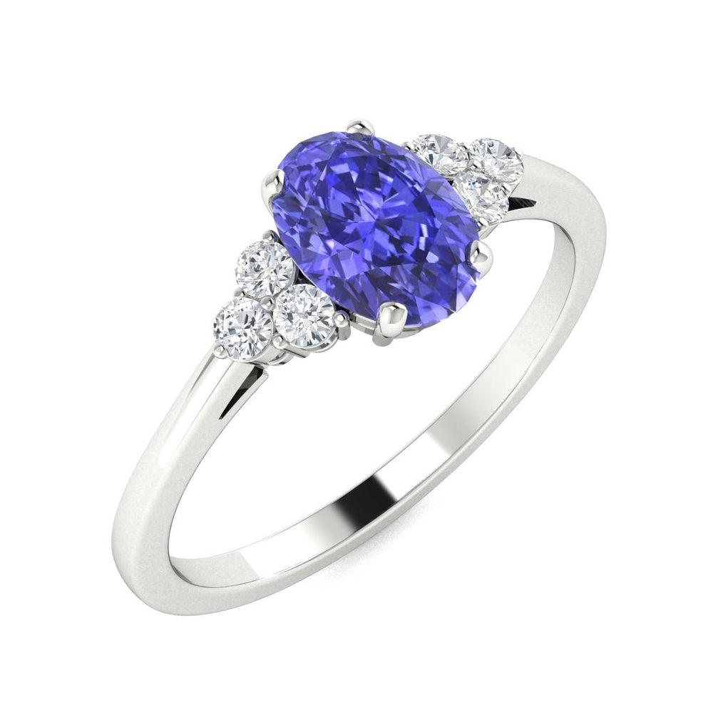 18kt Gold Oval Shaped Tanzanite and Diamond Ladies Ring (Tanzanite 1.20ct Diamonds 0.10cts)