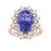 18KT Gold Oval Tanzanite and Diamond Ladies Ring (Tanzanite 4.21 cts. White Diamond 0.51 cts.)
