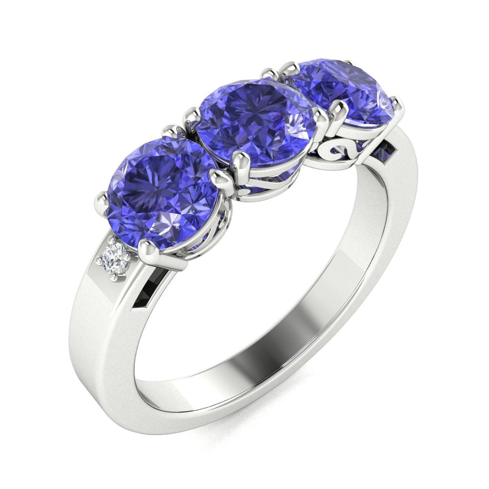 18kt Gold Past, Present, Future Tanzanite Ladies Ring (Tanzanite 2.50cts Diamonds 0.04cts)