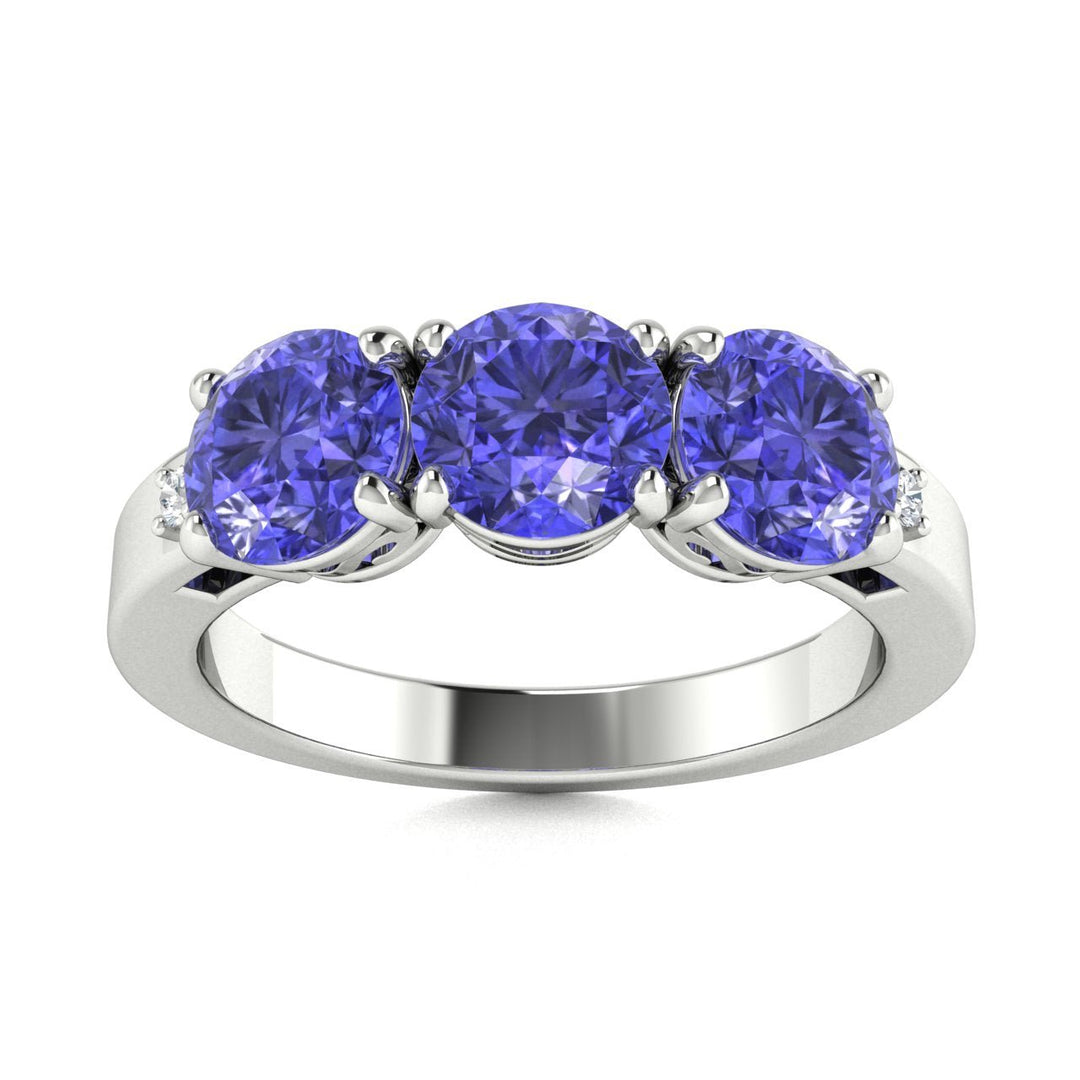 18kt Gold Past, Present, Future Tanzanite Ladies Ring (Tanzanite 2.50cts Diamonds 0.04cts)