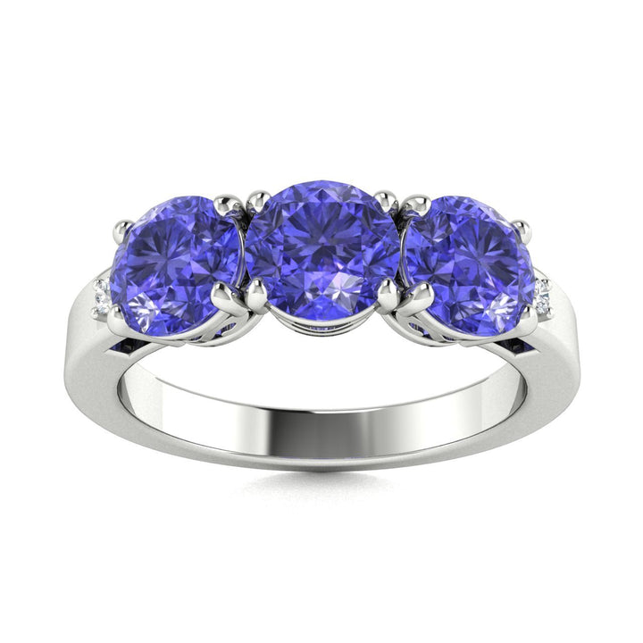 18kt Gold Past, Present, Future Tanzanite Ladies Ring (Tanzanite 2.50cts Diamonds 0.04cts)