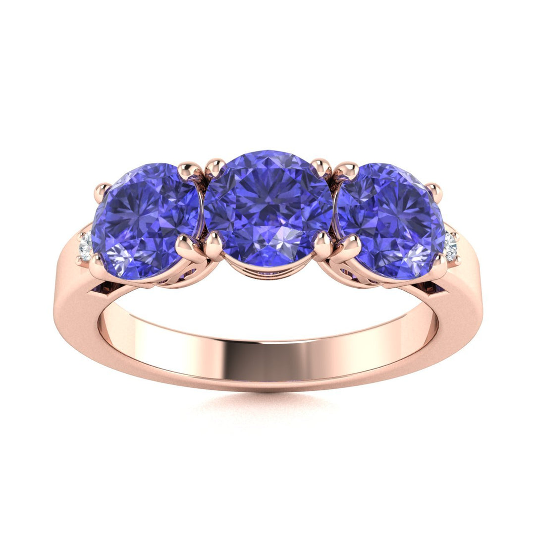 18kt Gold Past, Present, Future Tanzanite Ladies Ring (Tanzanite 2.50cts Diamonds 0.04cts)
