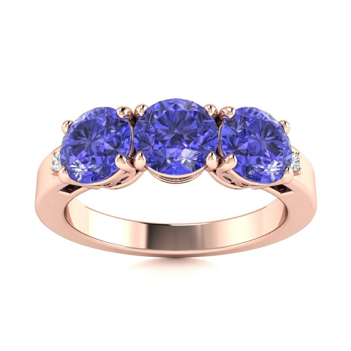 18kt Gold Past, Present, Future Tanzanite Ladies Ring (Tanzanite 2.50cts Diamonds 0.04cts)