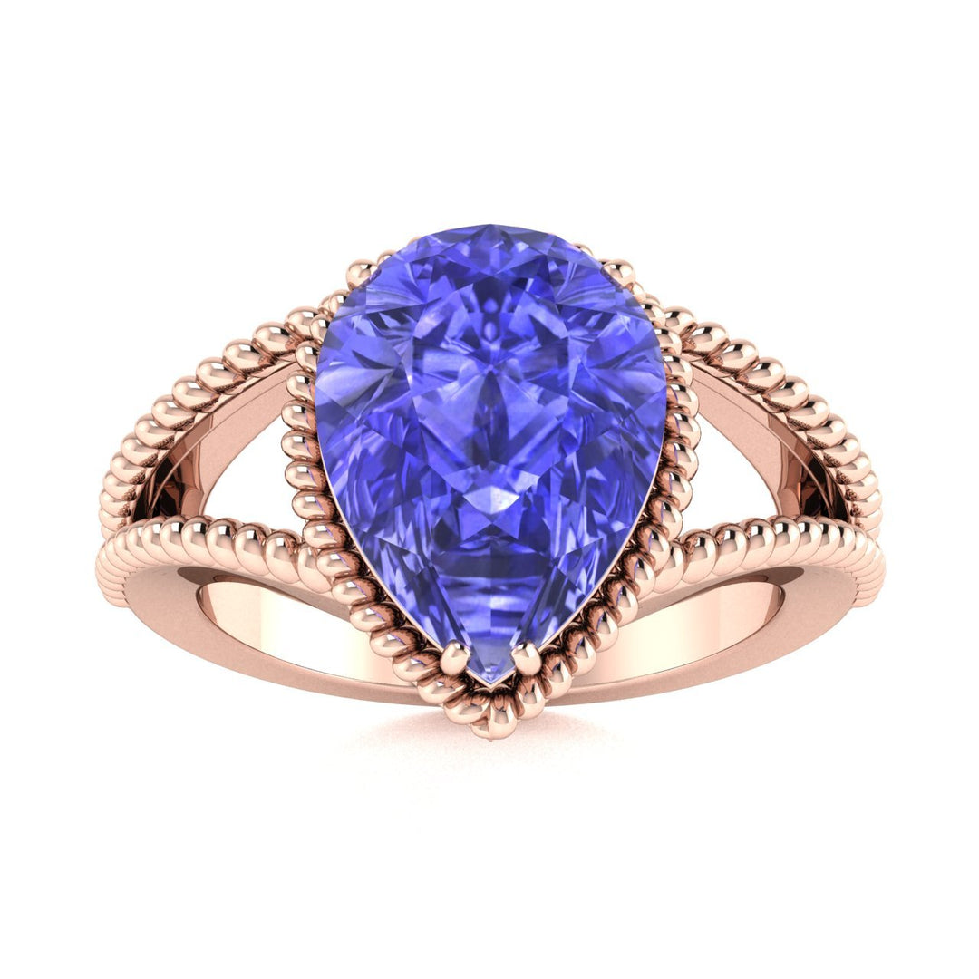 18kt Gold Pear shaped Tanzanite Ladies Ring (Tanzanite 4.00ct)