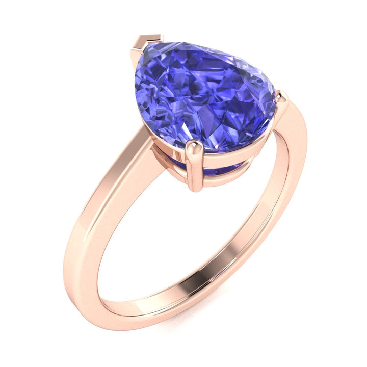 18kt Gold Pear-shaped Tanzanite Ladies Ring (Tanzanite 6.50ct)