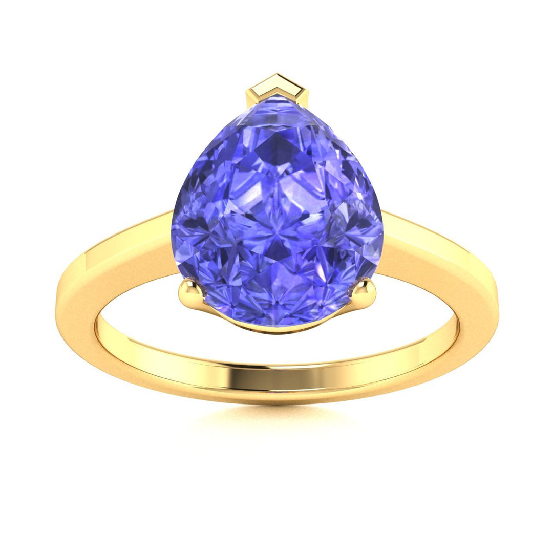 18kt Gold Pear-shaped Tanzanite Ladies Ring (Tanzanite 6.50ct)