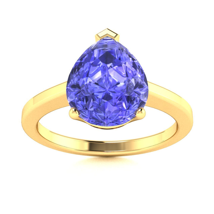18kt Gold Pear-shaped Tanzanite Ladies Ring (Tanzanite 6.50ct)
