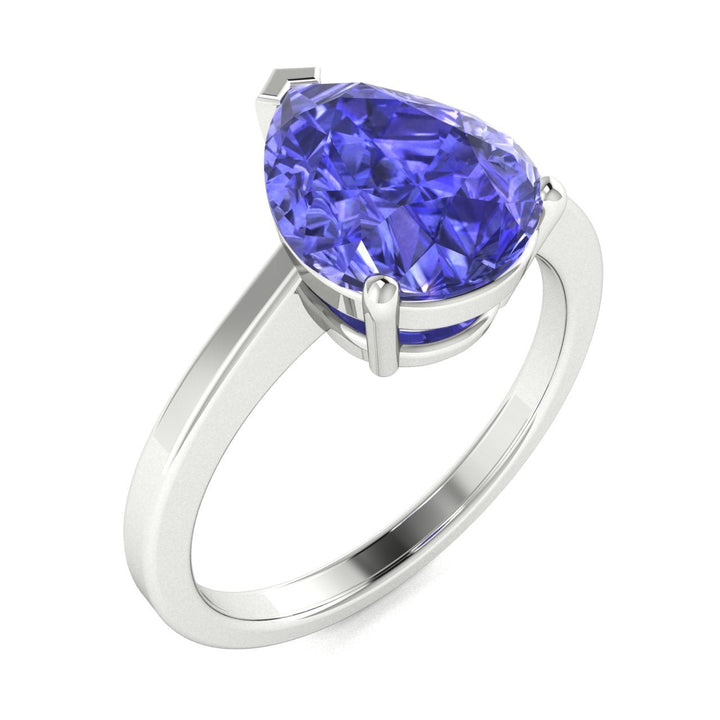 18kt Gold Pear-shaped Tanzanite Ladies Ring (Tanzanite 6.50ct)