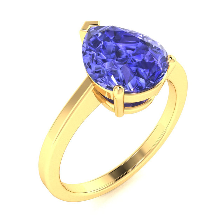 18kt Gold Pear-shaped Tanzanite Ladies Ring (Tanzanite 6.50ct)