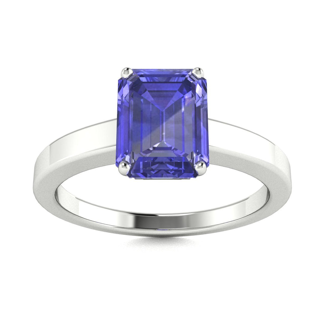 18kt Gold Perfectly Cut Emerald Cut Tanzanite Ladies Ring (Tanzanite 1.50ct)