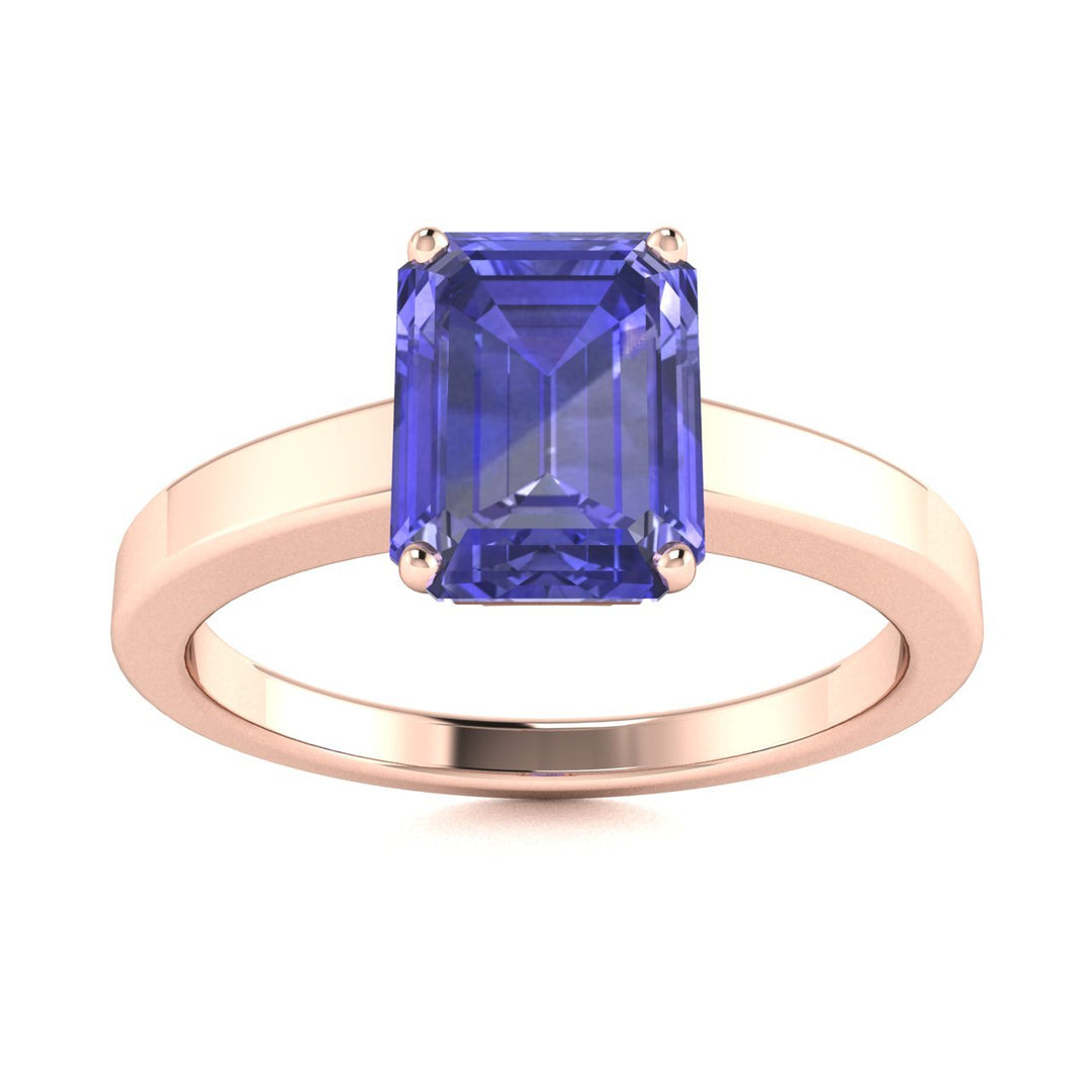 18kt Gold Perfectly Cut Emerald Cut Tanzanite Ladies Ring (Tanzanite 1.50ct)