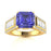 18KT Gold Princess Cut Tanzanite and Diamond Ladies Ring (Tanzanite 4.02 cts. White Diamond 0.80 cts.)