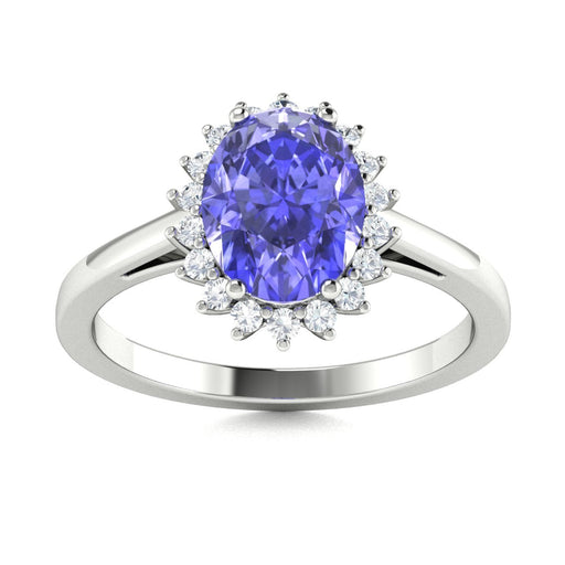18kt Gold 'Princess Diamond Concept' Tanzanite Ladies Ring (Tanzanite 3.75cts White Diamonds 0.25 cts)