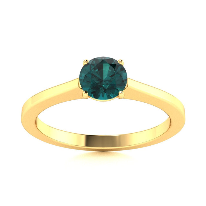 18kt Gold Round brilliant cut Natural Alexandrite Ladies Ring (Alexandrite 0.75ct)