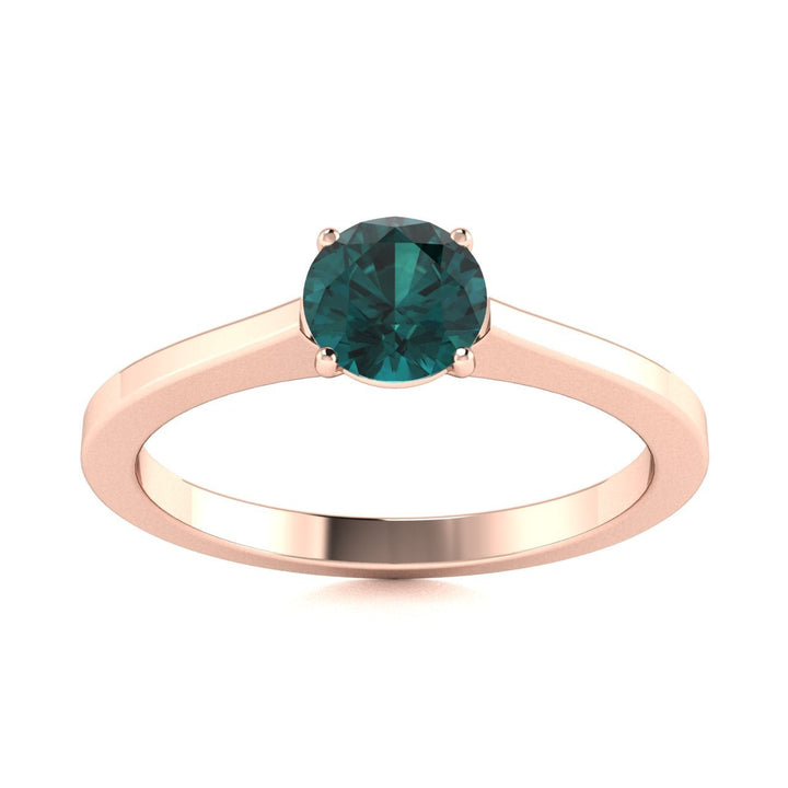 18kt Gold Round brilliant cut Natural Alexandrite Ladies Ring (Alexandrite 0.75ct)