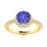 18KT Gold Round Brilliant Cut Tanzanite and Diamond Ladies Ring (Tanzanite 2.00 ct. White Diamonds 0.20 cts.)