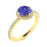18KT Gold Round Brilliant Cut Tanzanite and Diamond Ladies Ring (Tanzanite 2.00 ct. White Diamonds 0.20 cts.)