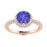 18KT Gold Round Brilliant Cut Tanzanite and Diamond Ladies Ring (Tanzanite 2.00 ct. White Diamonds 0.20 cts.)