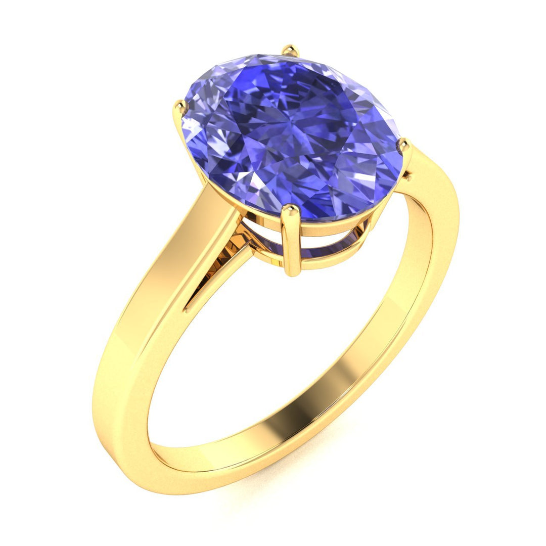 18kt Gold Solitaire Tanzanite Ladies Ring (Tanzanite 6.00ct)
