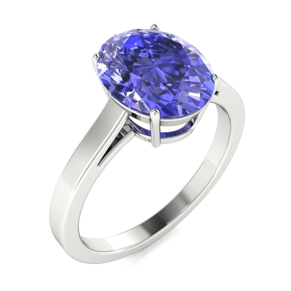 18kt Gold Solitaire Tanzanite Ladies Ring (Tanzanite 6.00ct)