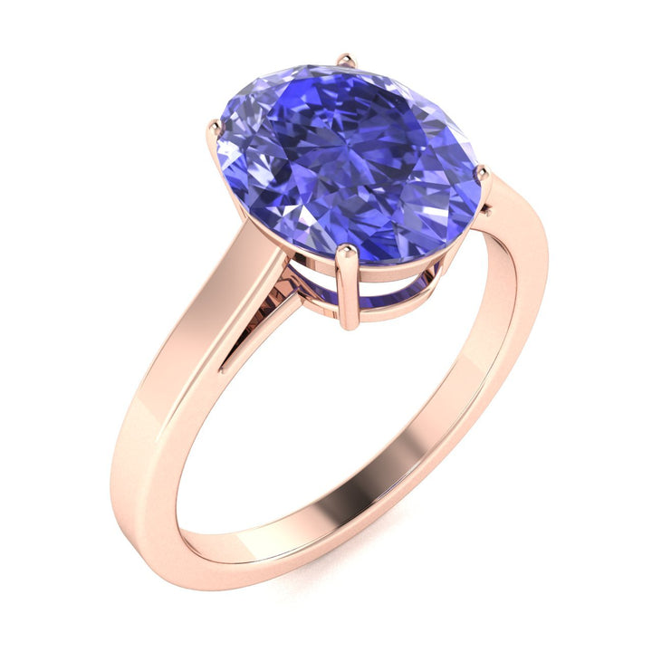 18kt Gold Solitaire Tanzanite Ladies Ring (Tanzanite 6.00ct)