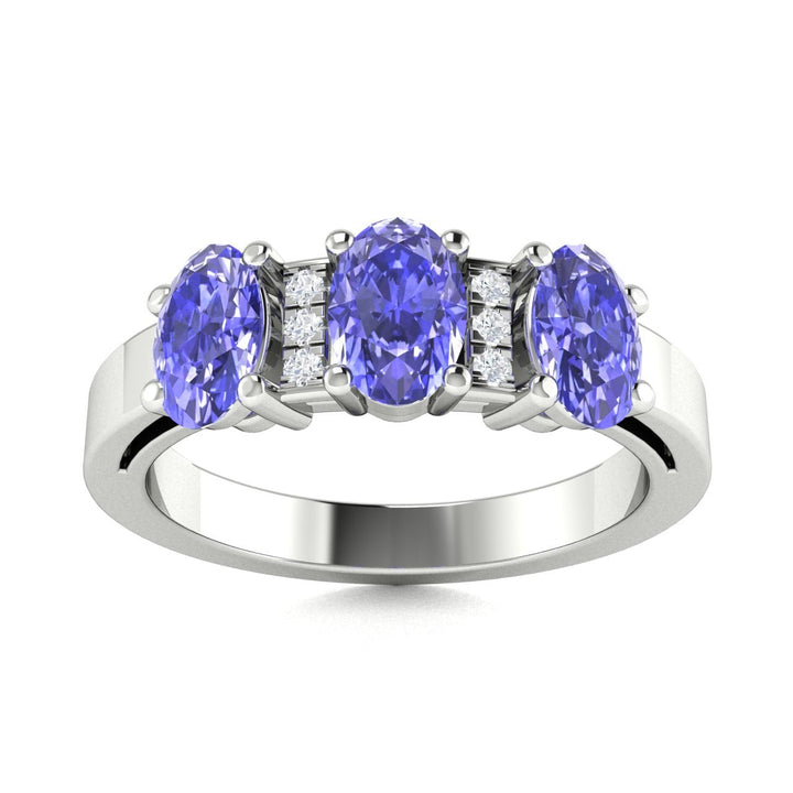 18kt Gold Tanzanite and Diamond Ladies Ring (Tanzanite 1.00cts Diamonds 0.04 cts)