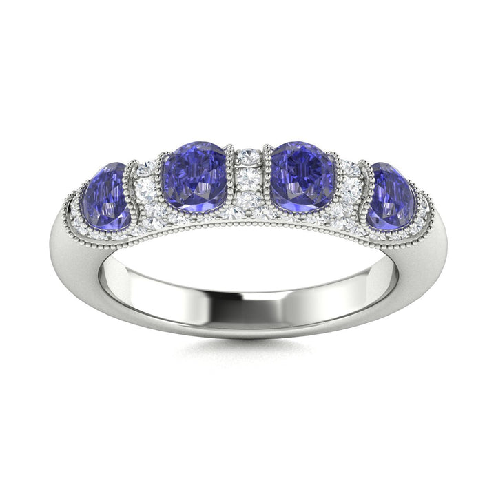 18KT Gold Tanzanite and Diamond Ladies Ring (Tanzanite 1.16 cts White Diamonds 0.28 cts)