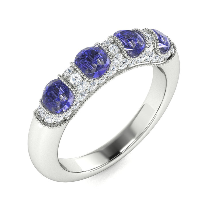 18KT Gold Tanzanite and Diamond Ladies Ring (Tanzanite 1.16 cts White Diamonds 0.28 cts)