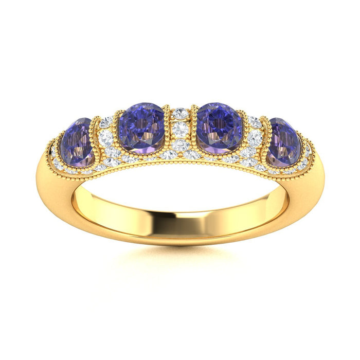 18KT Gold Tanzanite and Diamond Ladies Ring (Tanzanite 1.16 cts White Diamonds 0.28 cts)