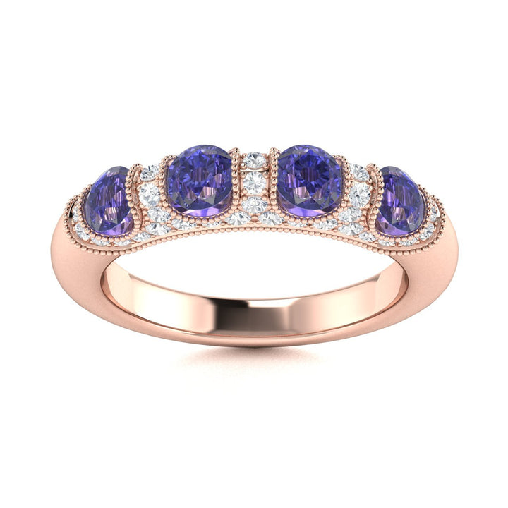 18KT Gold Tanzanite and Diamond Ladies Ring (Tanzanite 1.16 cts White Diamonds 0.28 cts)