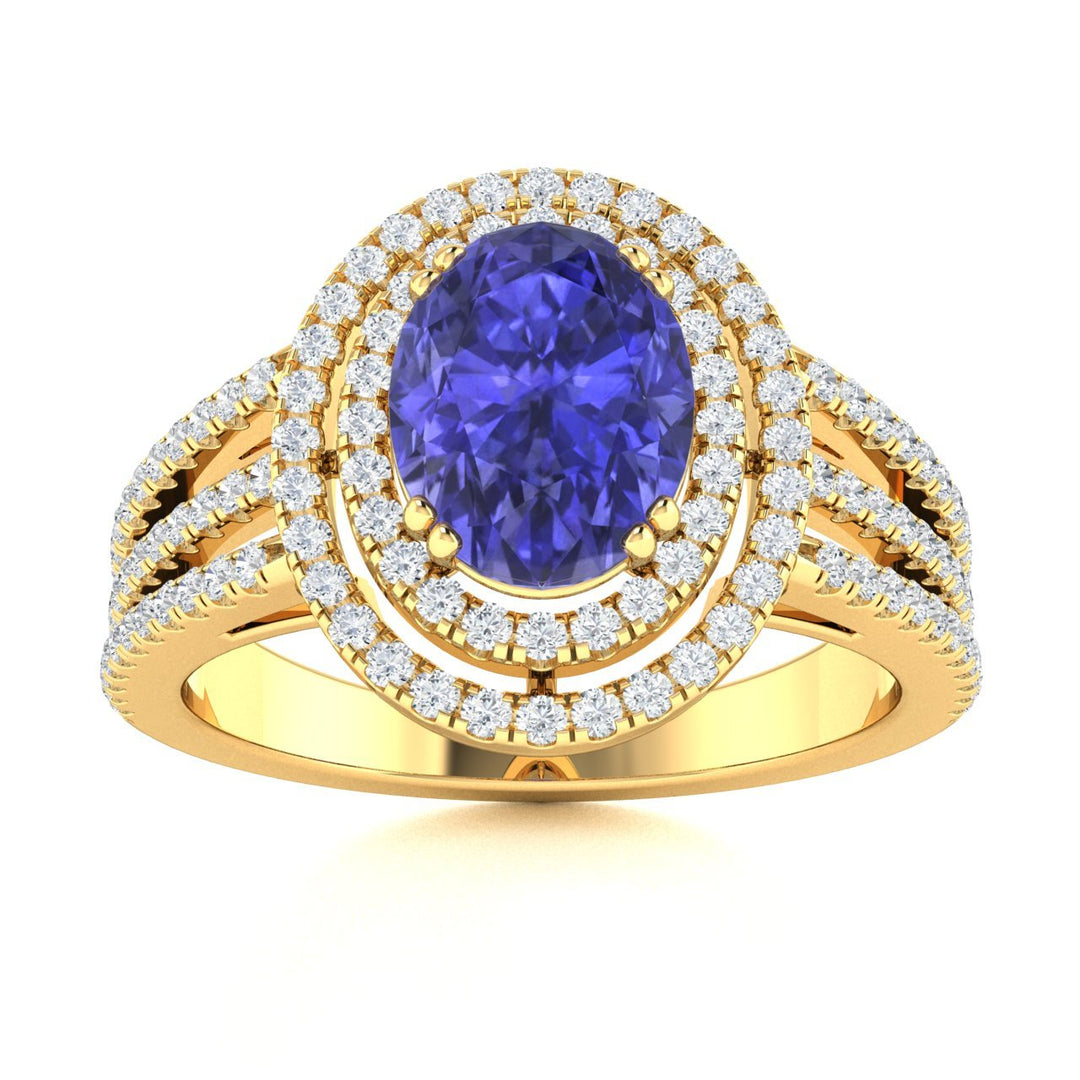 18KT Gold Tanzanite and Diamond Ladies Ring (Tanzanite 1.17 cts. White Diamond 0.79 cts.)
